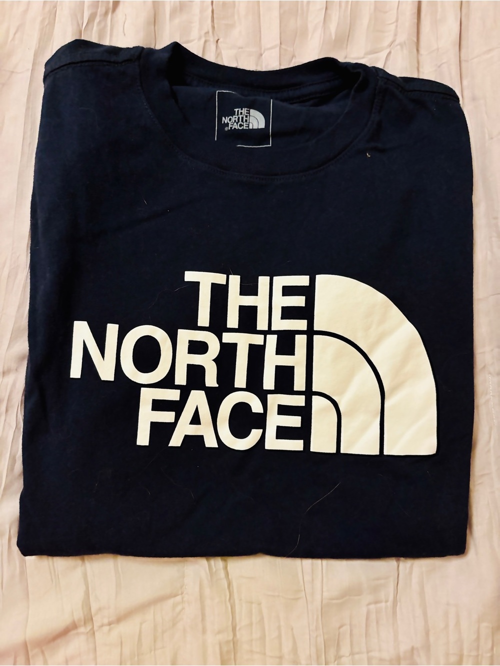 The North Face Navy Blue Tee with White Logo